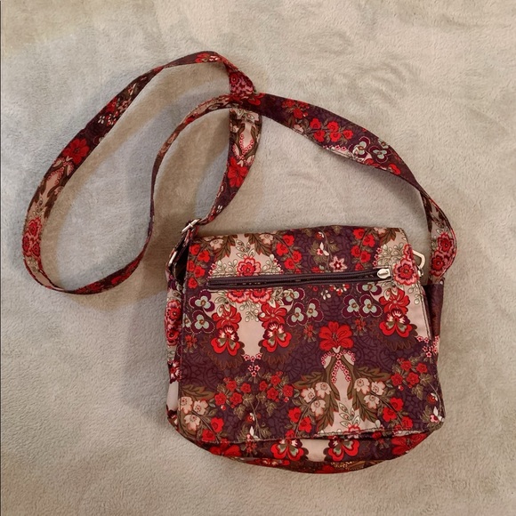 Red Pink Floral Summer Messenger Handbag - Picture 2 of 7